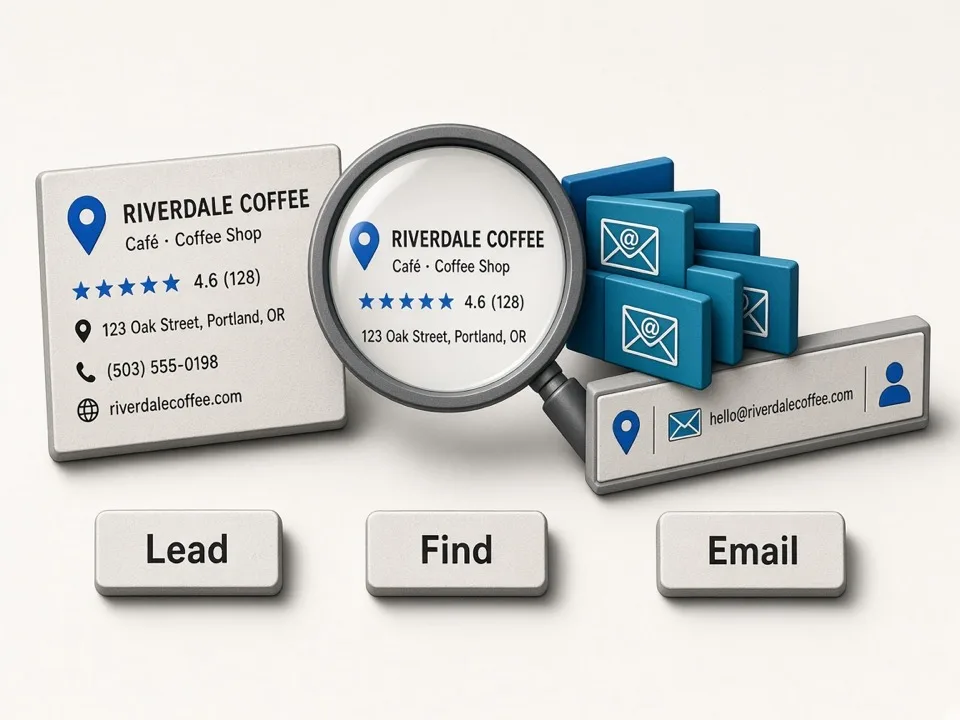 Email enrichment on Google Maps leads