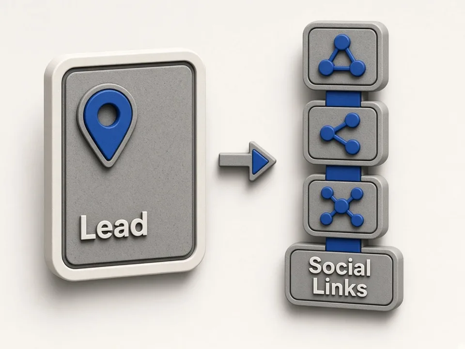 Social profile enrichment for Google Maps leads